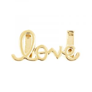 🦚 Mendozza Charms MJ-CH12113L Damen Schriftzug Love Charm Gold