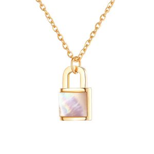 🦚 Mendozza Kette MJ-NE02150L Damen-Kette Schloss Anhänger Gold